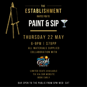 Paint & Sip | Thu 22nd May 2025 | 6pm - 9pm
