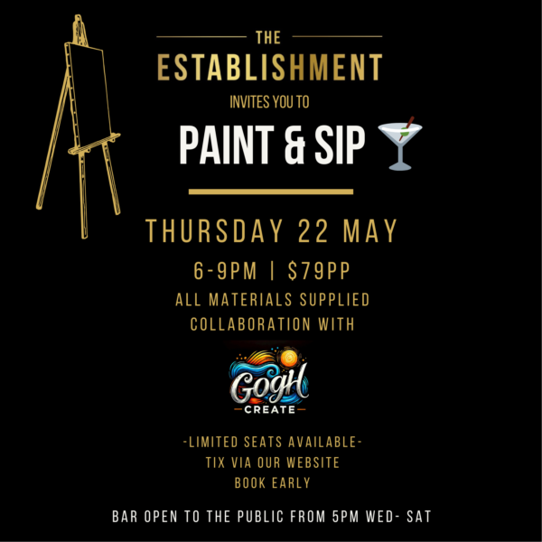 Paint & Sip | Thu 22nd May 2025 | 6pm - 9pm